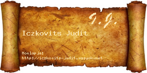 Iczkovits Judit névjegykártya